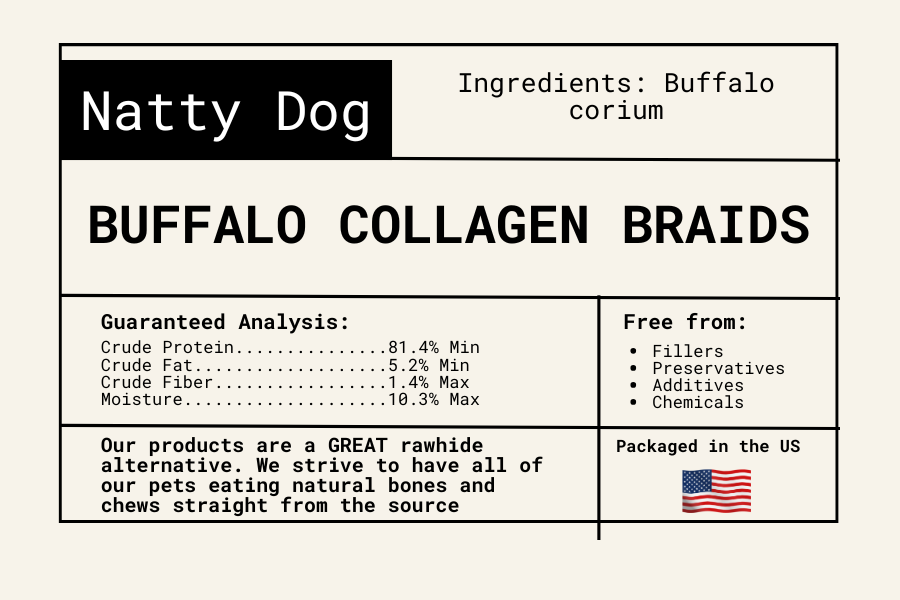 Medium 6-Inch Buffalo Collagen Braids
