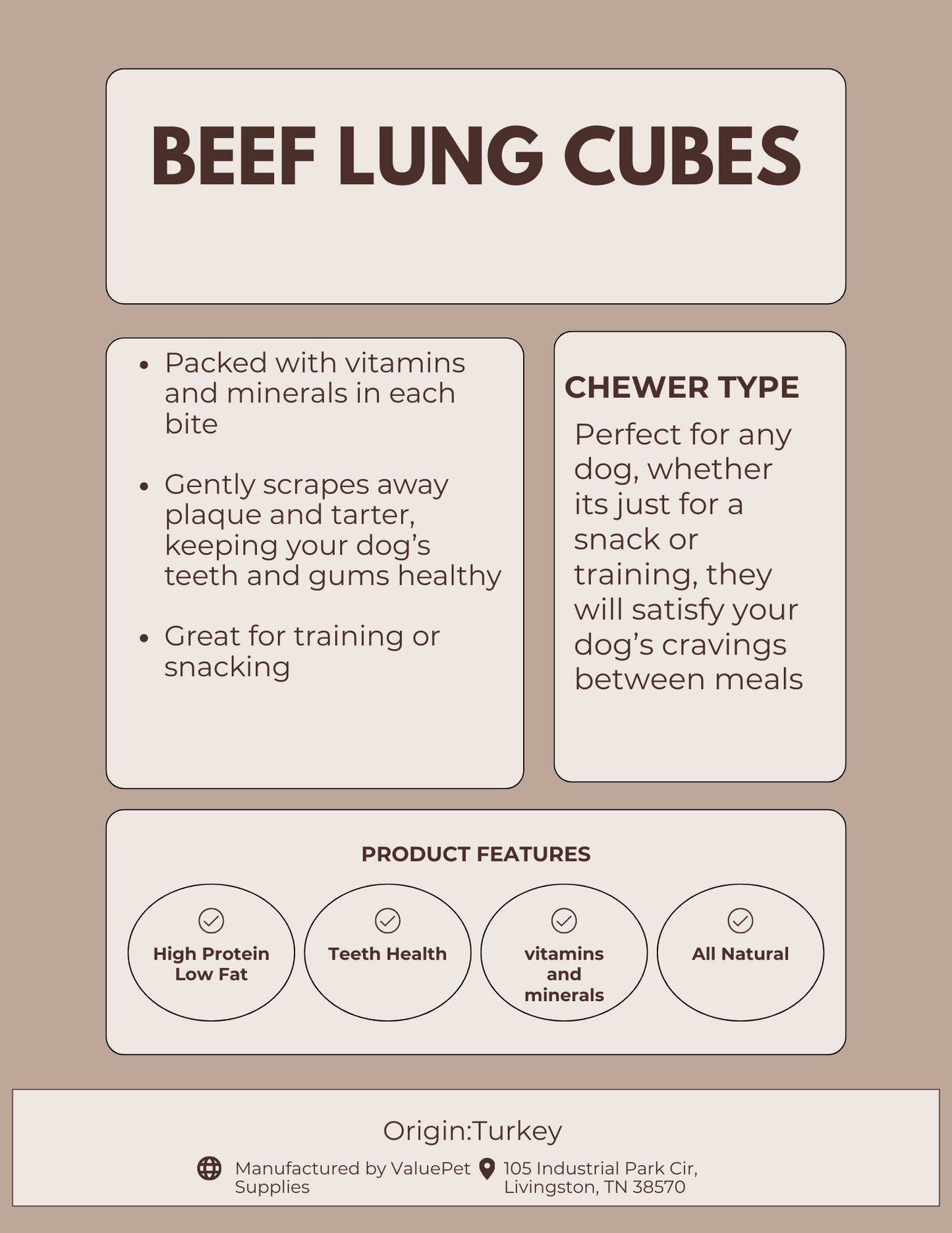 Beef Lung Cubes